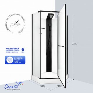 Душевая кабина Ceruttispa CHIKA901BF (90x90x215-225)